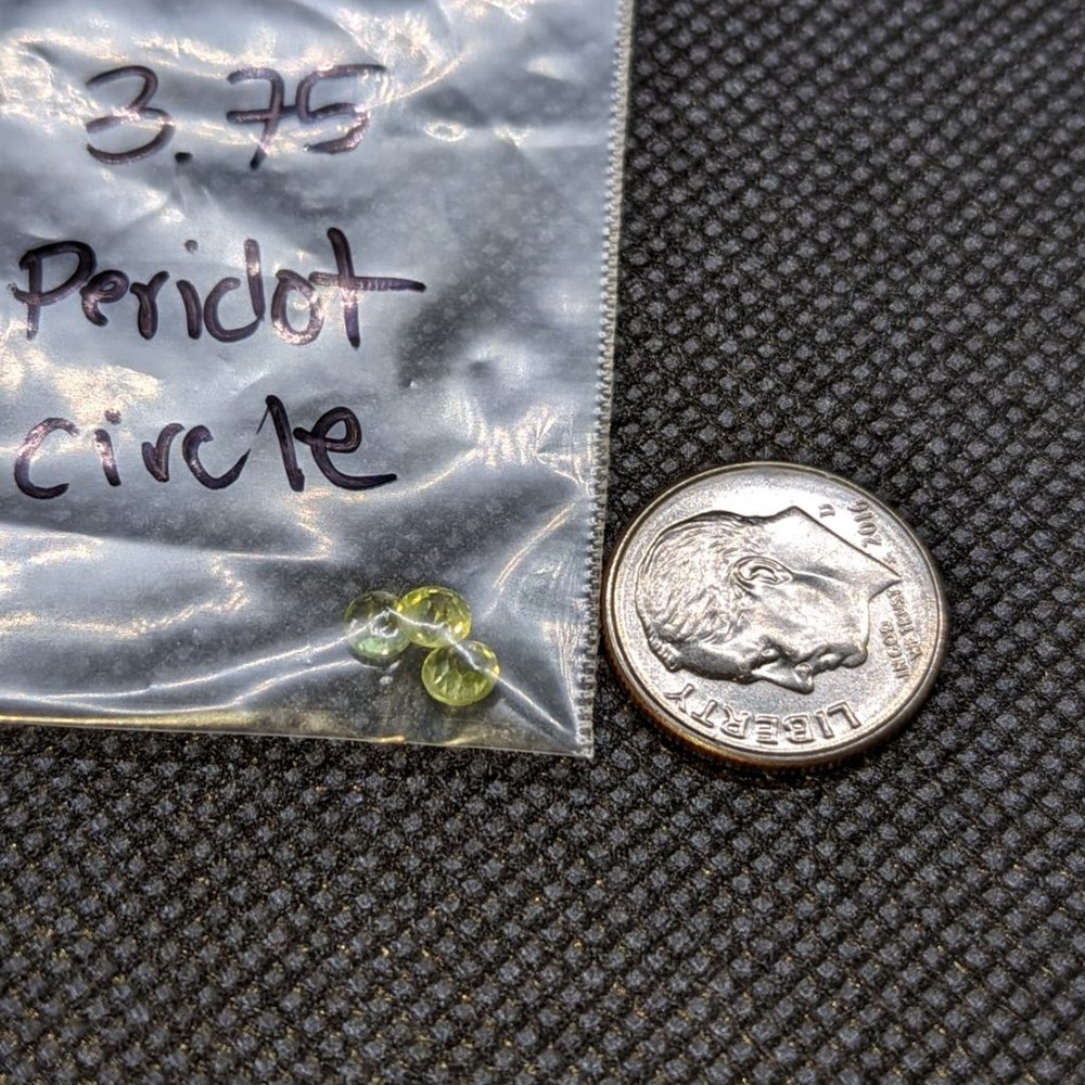 Set Of Three Little Peridot Round Loose Stones - image 2